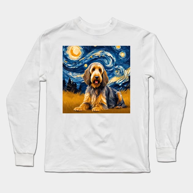 Otterhoundy Night Long Sleeve T-Shirt by Doodle and Things